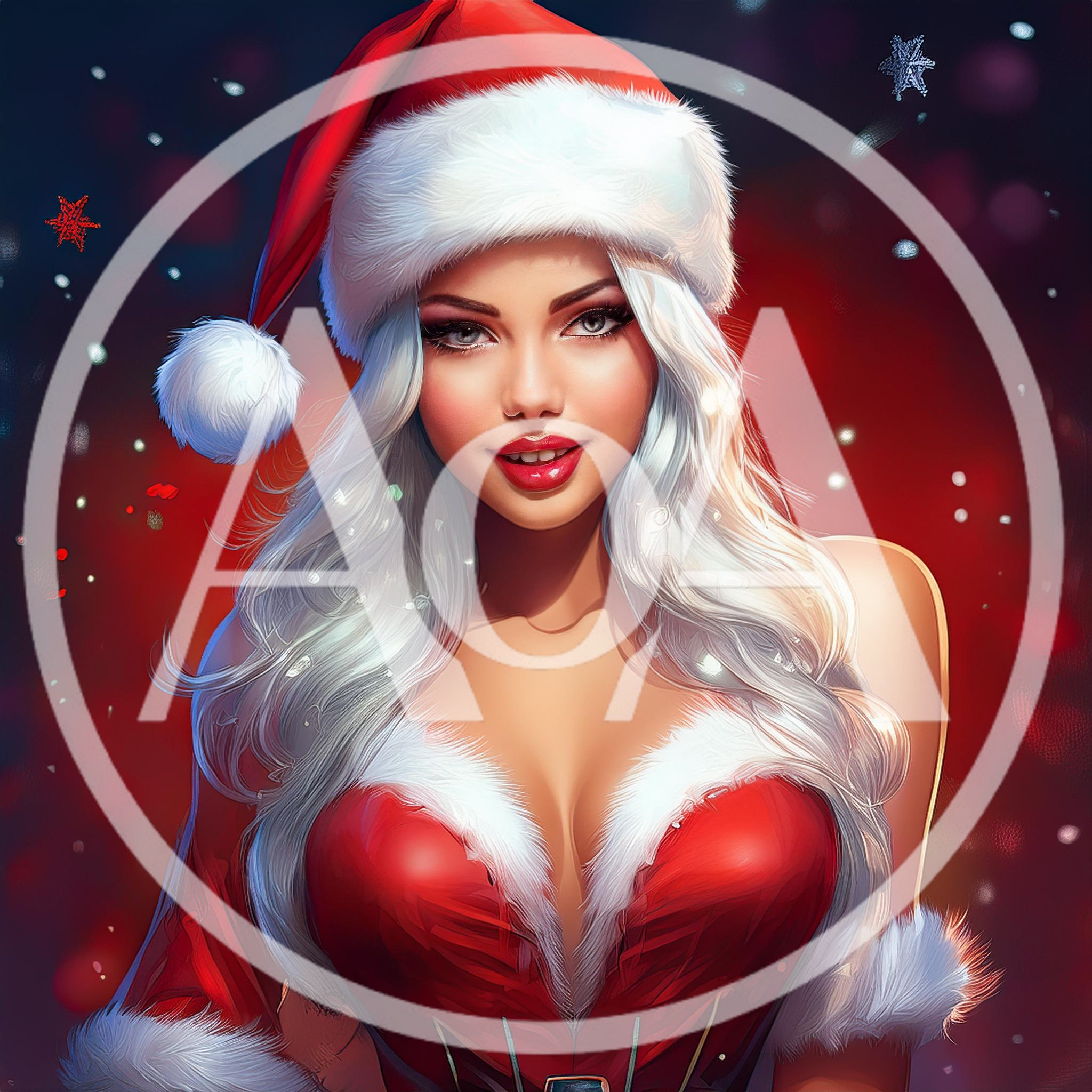 Beautiful Woman Wearing Santa Claus Costume