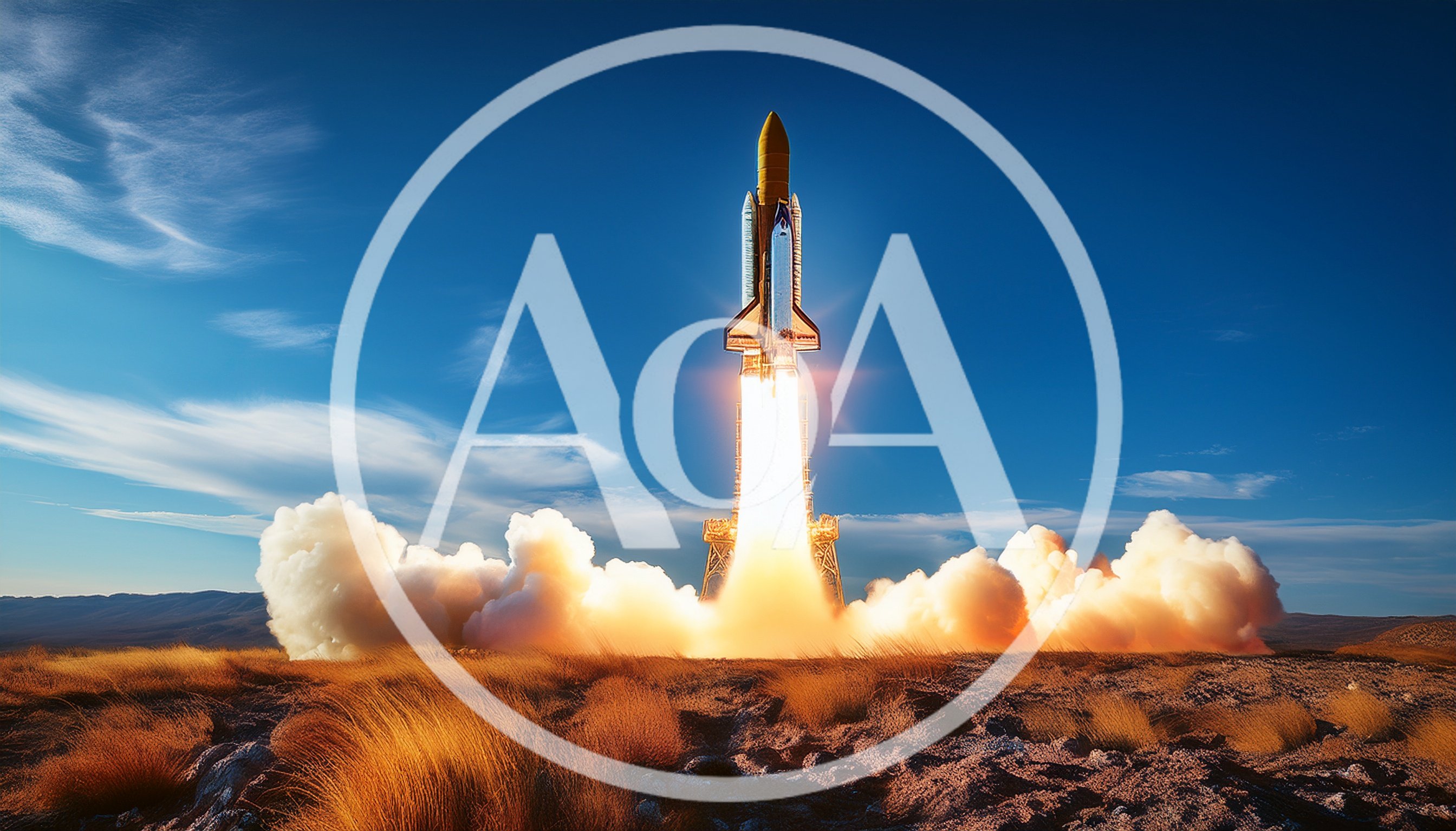 Space Shuttle Launching From Desert Launchpad