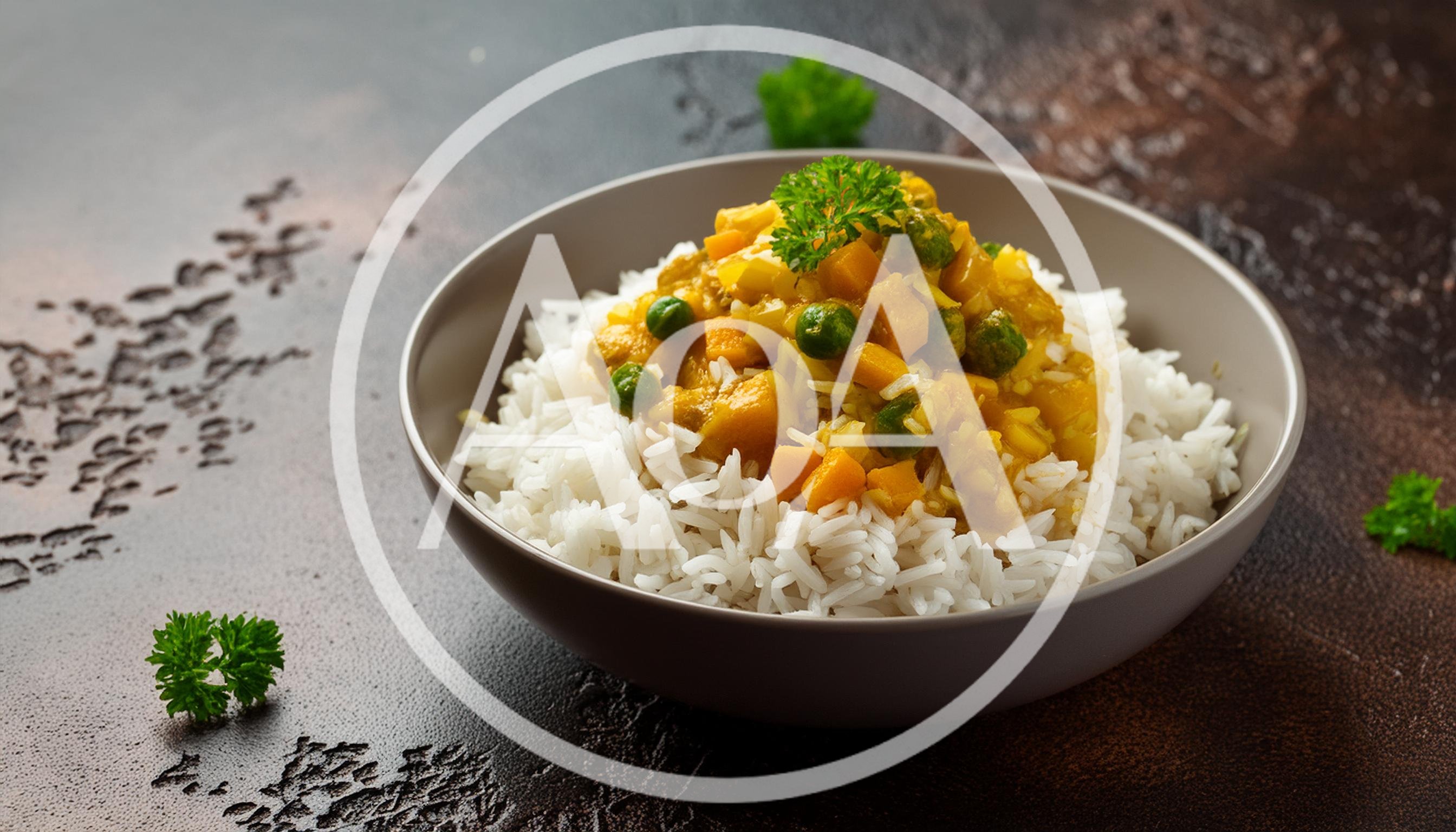 Bowl Of Vegetable Curry With White Rice