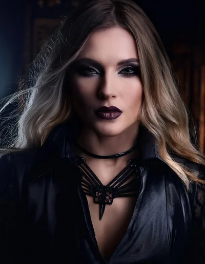 Portrait Of A Woman With Dark Gothic Makeup