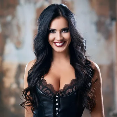 Portrait Of A Beautiful Woman In A Black Corset