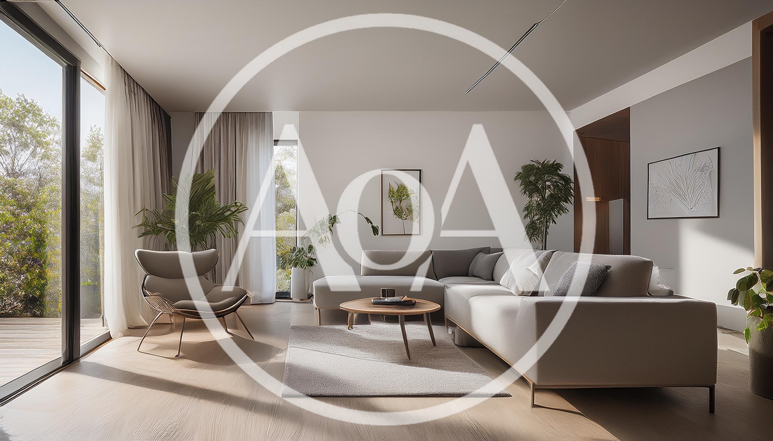Modern Minimalist Living Room Interior With Neutral Decor