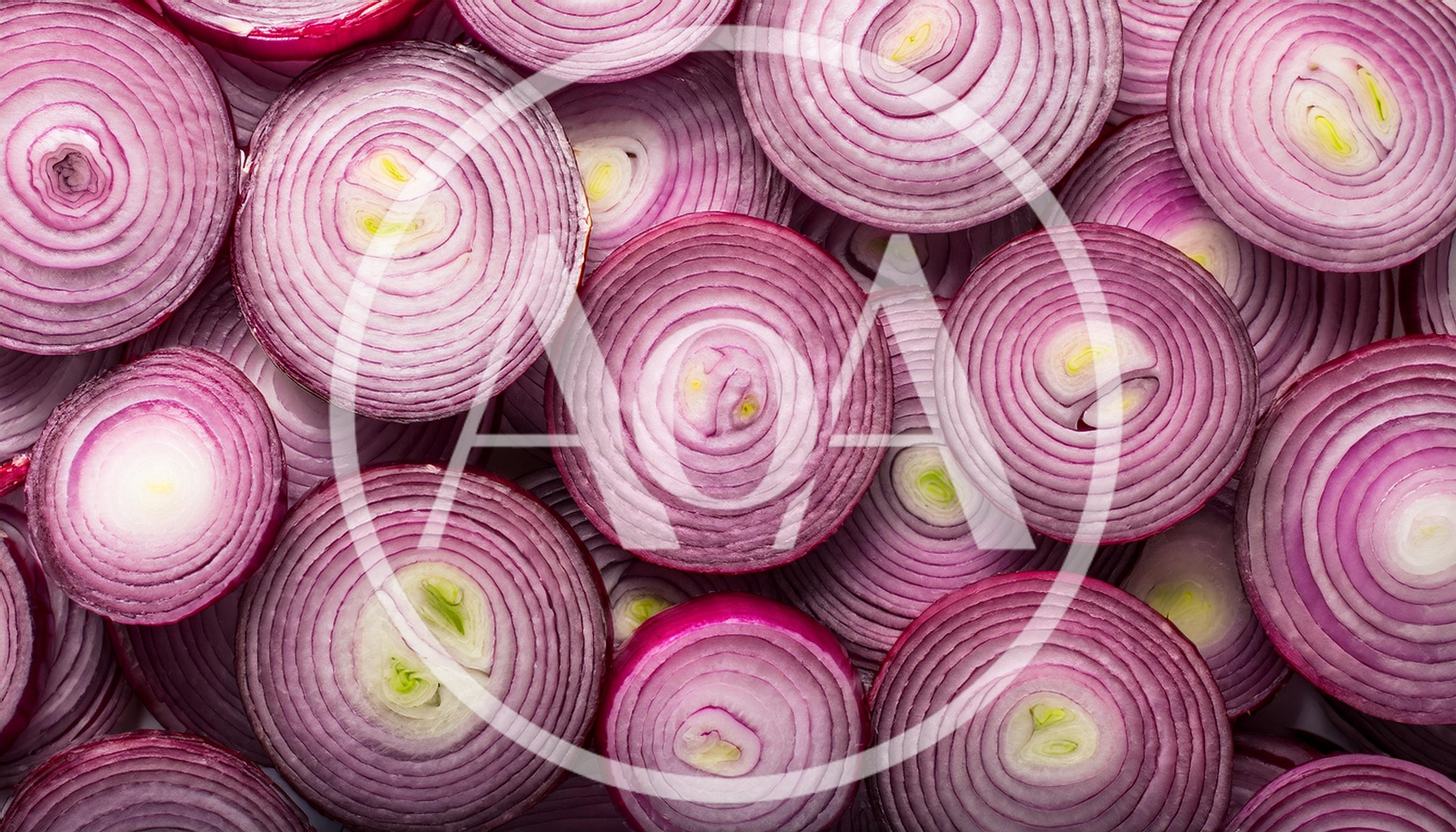 Top View Of Sliced Red Onion Rings