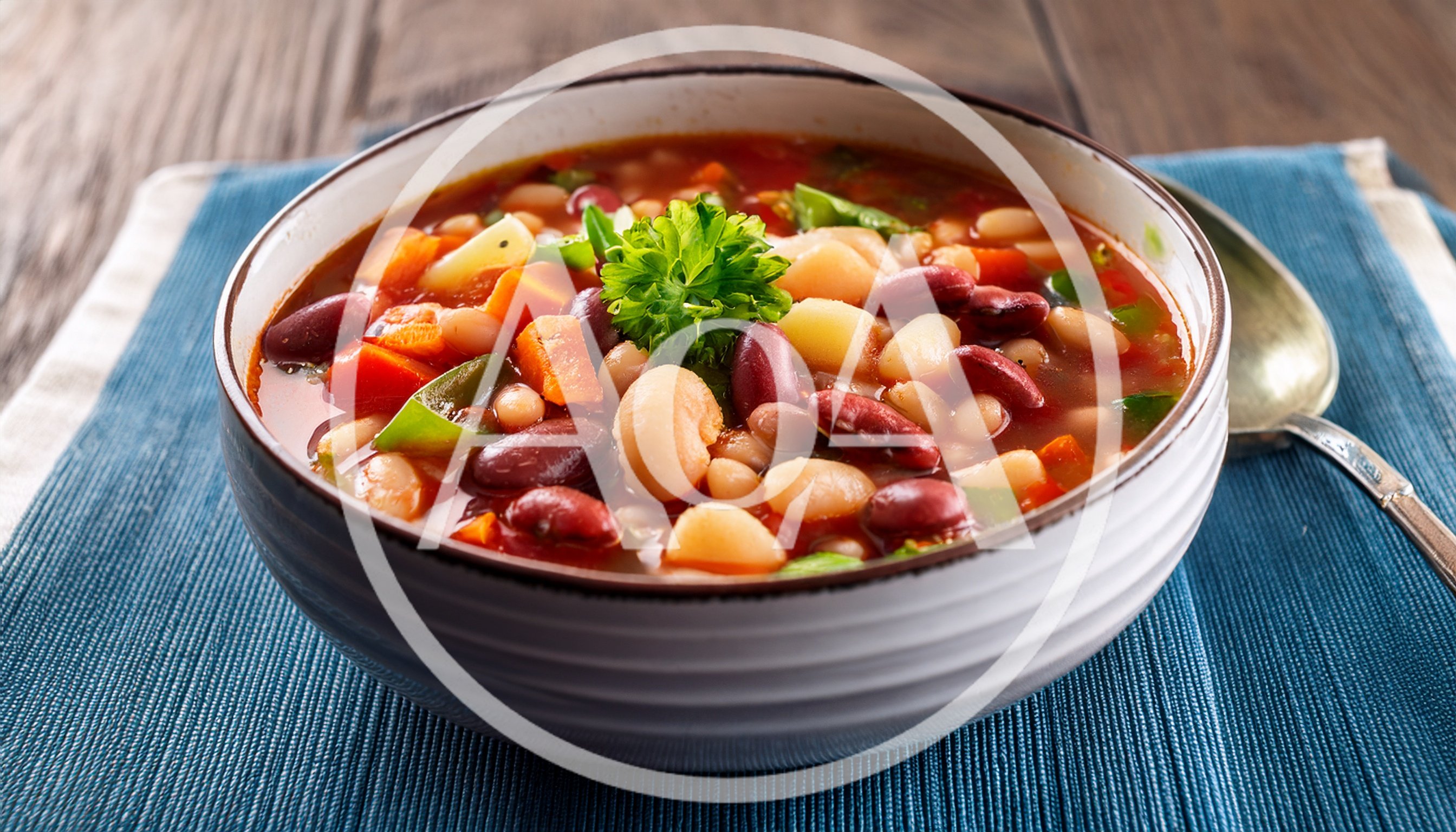 Bowl Of Hearty Vegetable And Bean Soup
