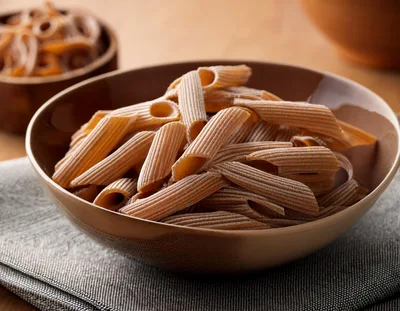 Bowl Of Raw Whole Wheat Penne Pasta