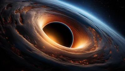Cinematic Visualization Of A Massive Black Hole In Space