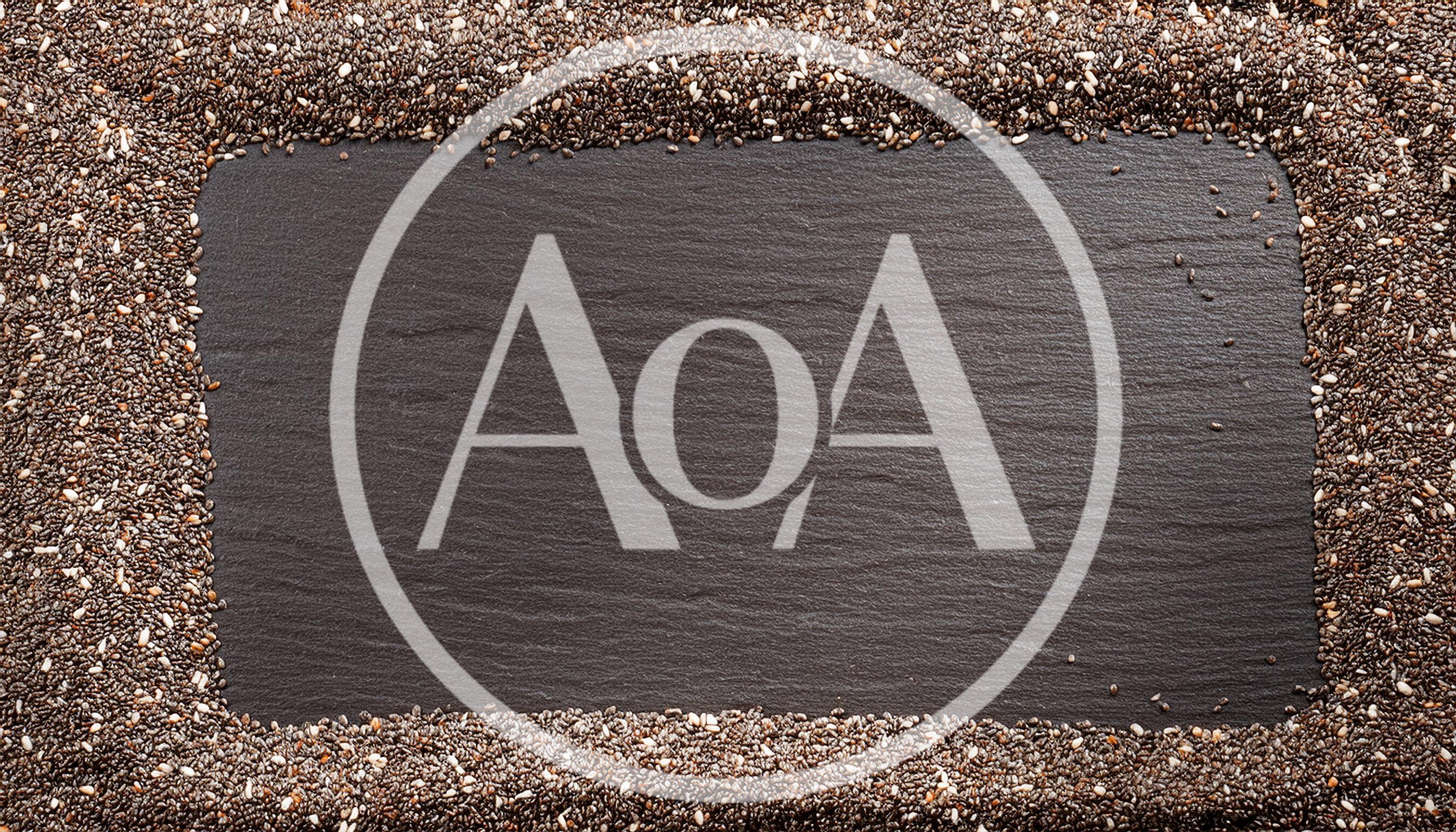 Chia Seeds Border Frame on Dark Slate Background