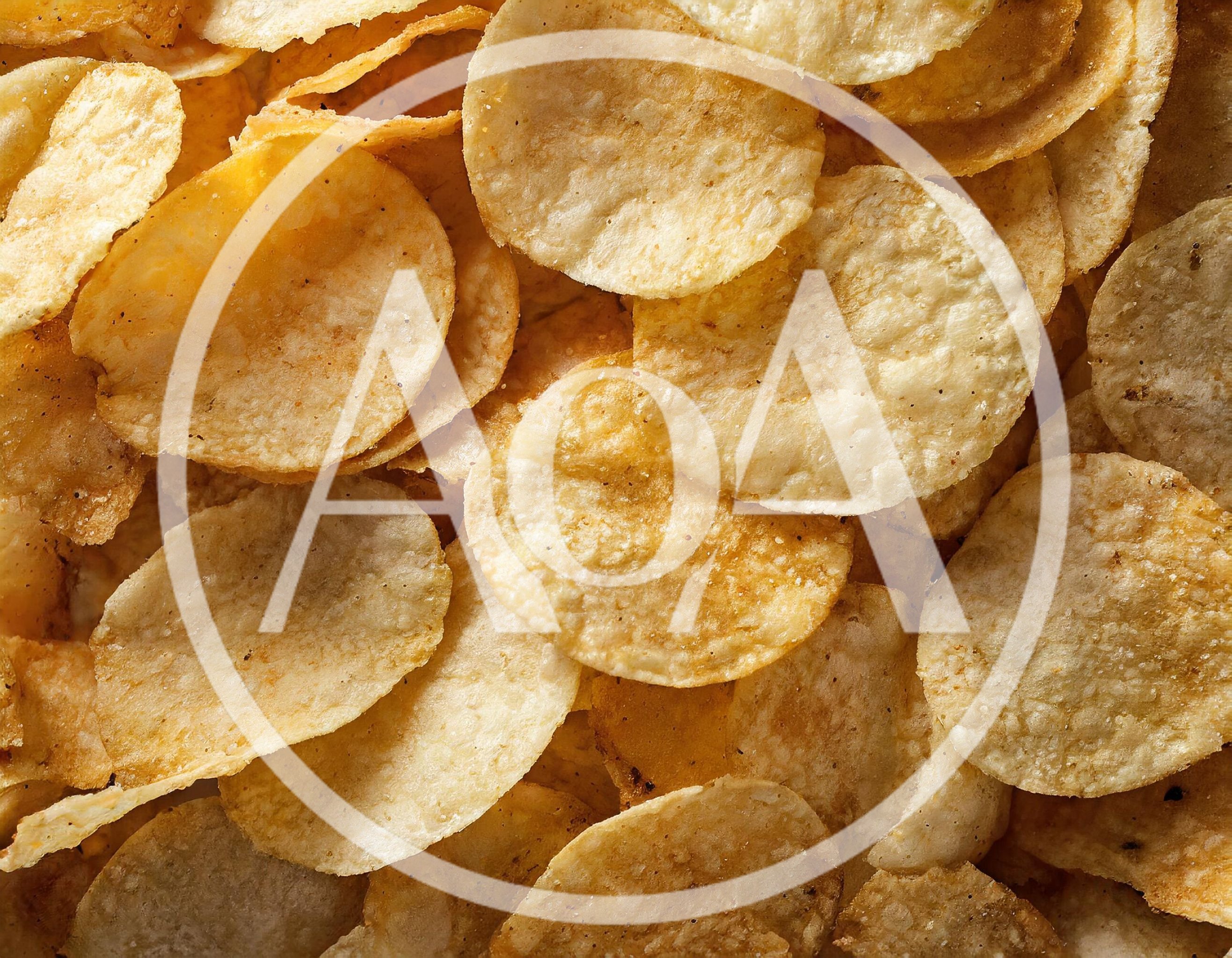 Top Down View Of Crispy Potato Chips
