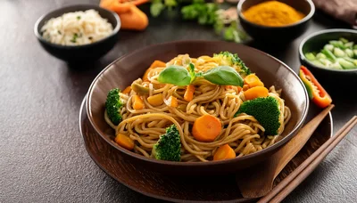 Bowl Of Vegetable Stir Fry Noodles