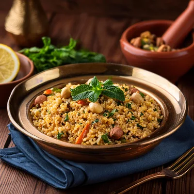 Middle Eastern Bulgur Wheat Salad with Hazelnuts