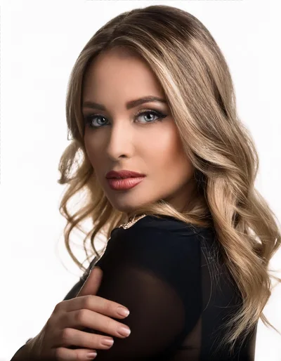 Portrait Of A Beautiful Blonde Woman Looking Over Shoulder