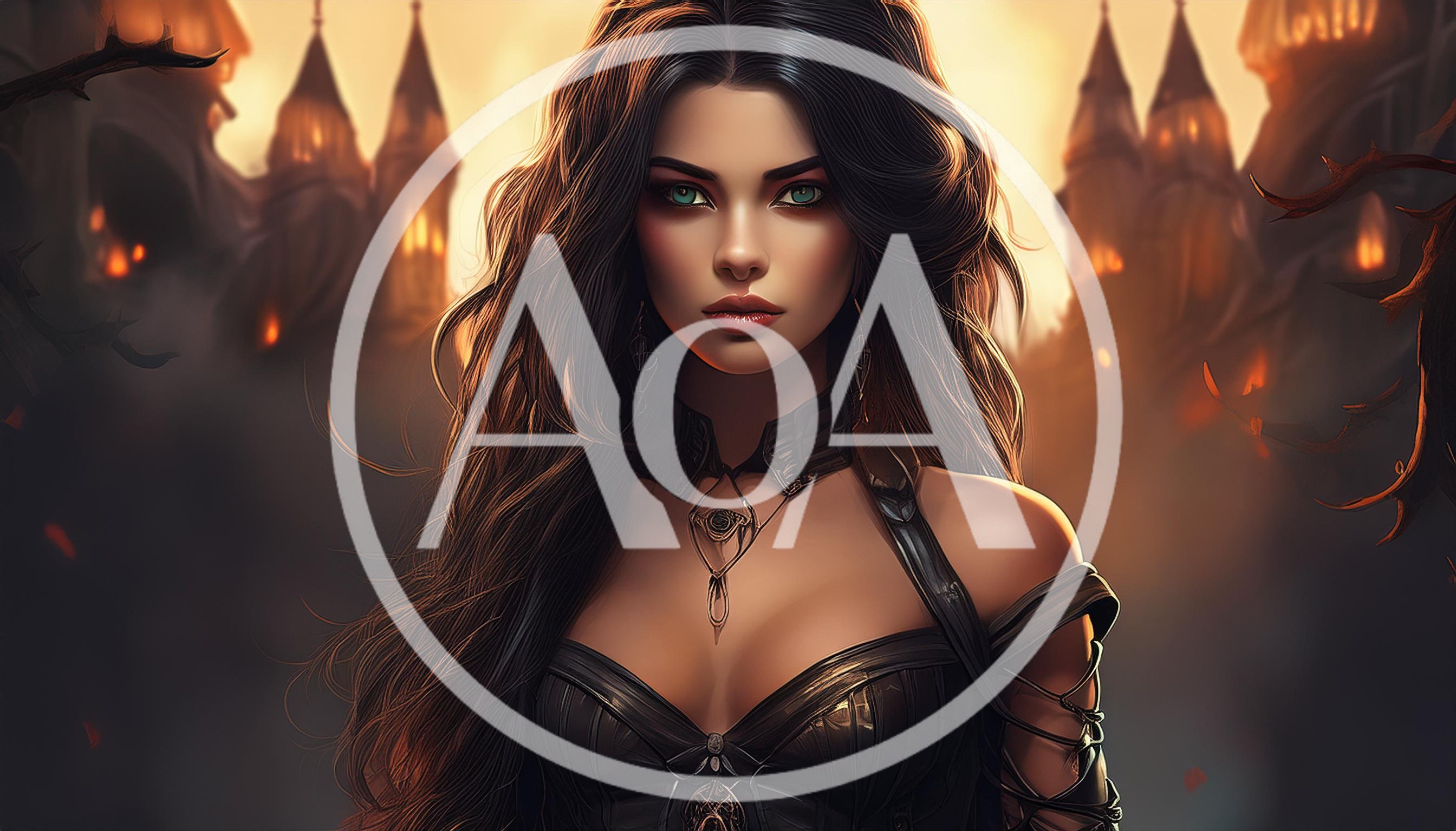 Portrait Of A Gothic Sorceress In A Dark Castle
