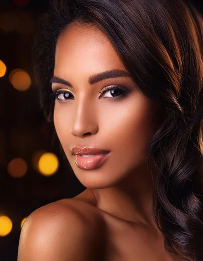 Portrait Of A Beautiful Woman With Glamorous Makeup