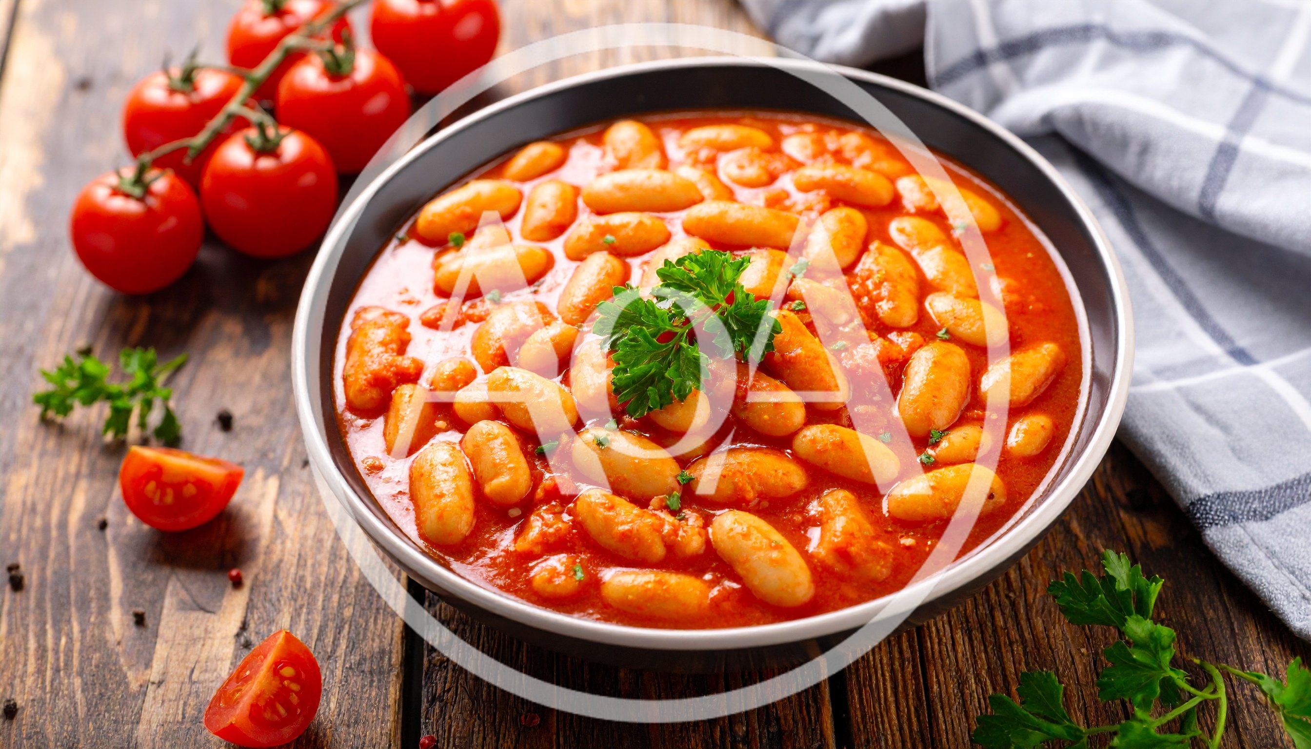Bowl of White Beans in Tomato Sauce
