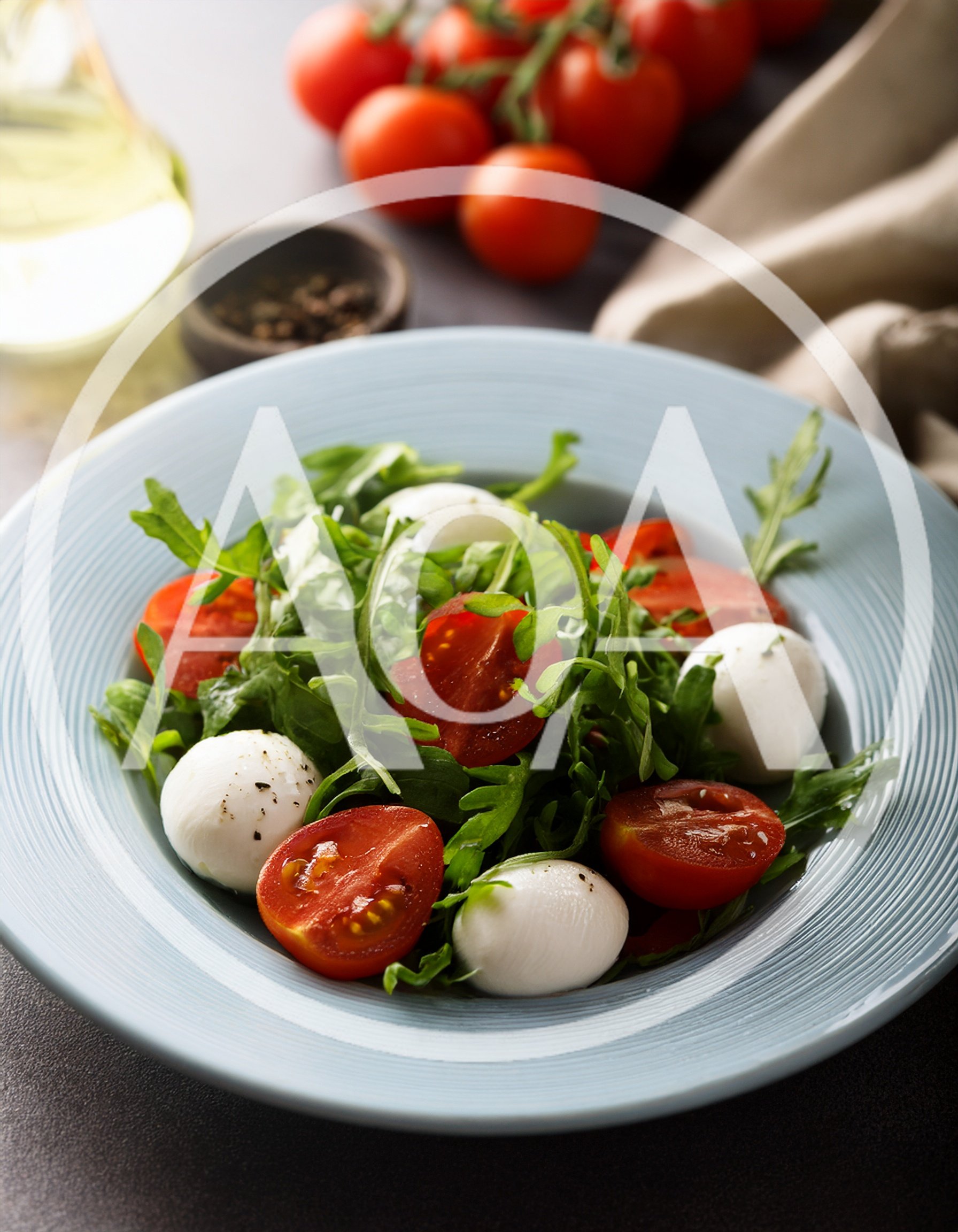 Fresh Caprese Salad With Arugula And Mozzarella