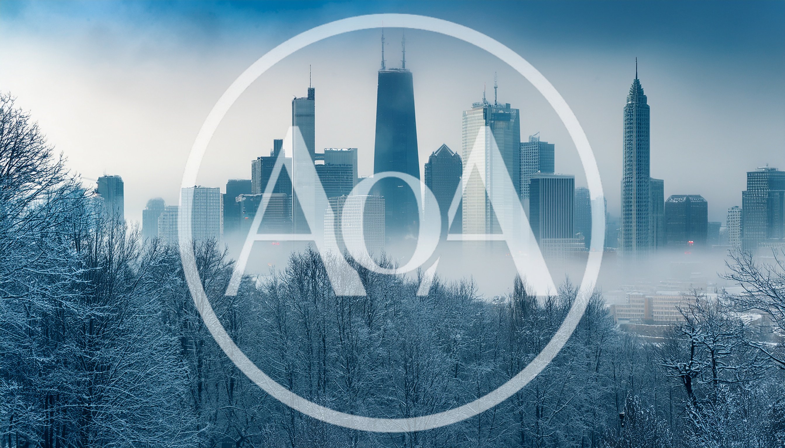 Winter Cityscape With Skyscrapers Emerging From Dense Fog