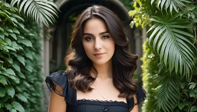 Portrait Of A Beautiful Woman In A Lush Garden