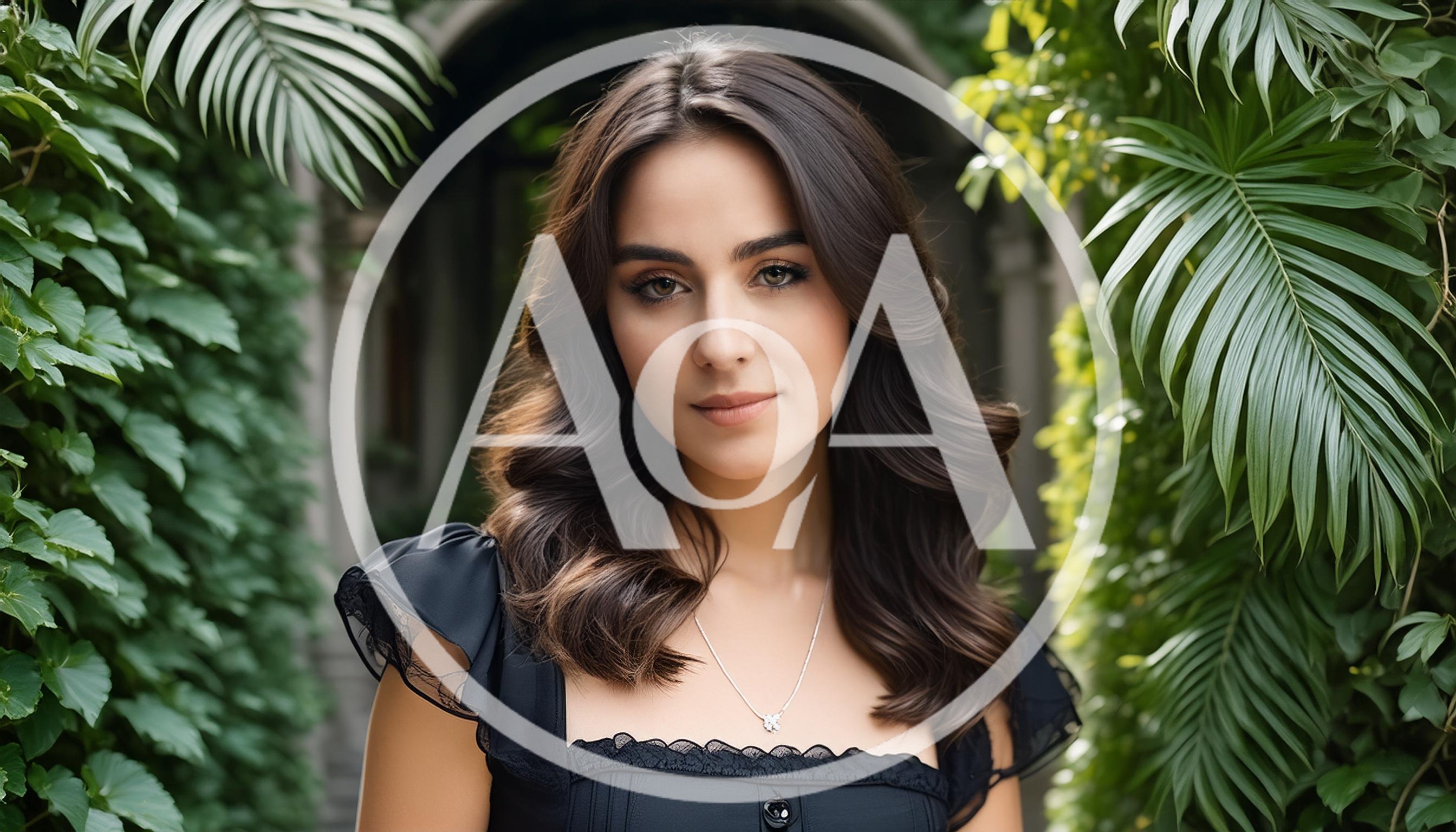 Portrait Of A Beautiful Woman In A Lush Garden