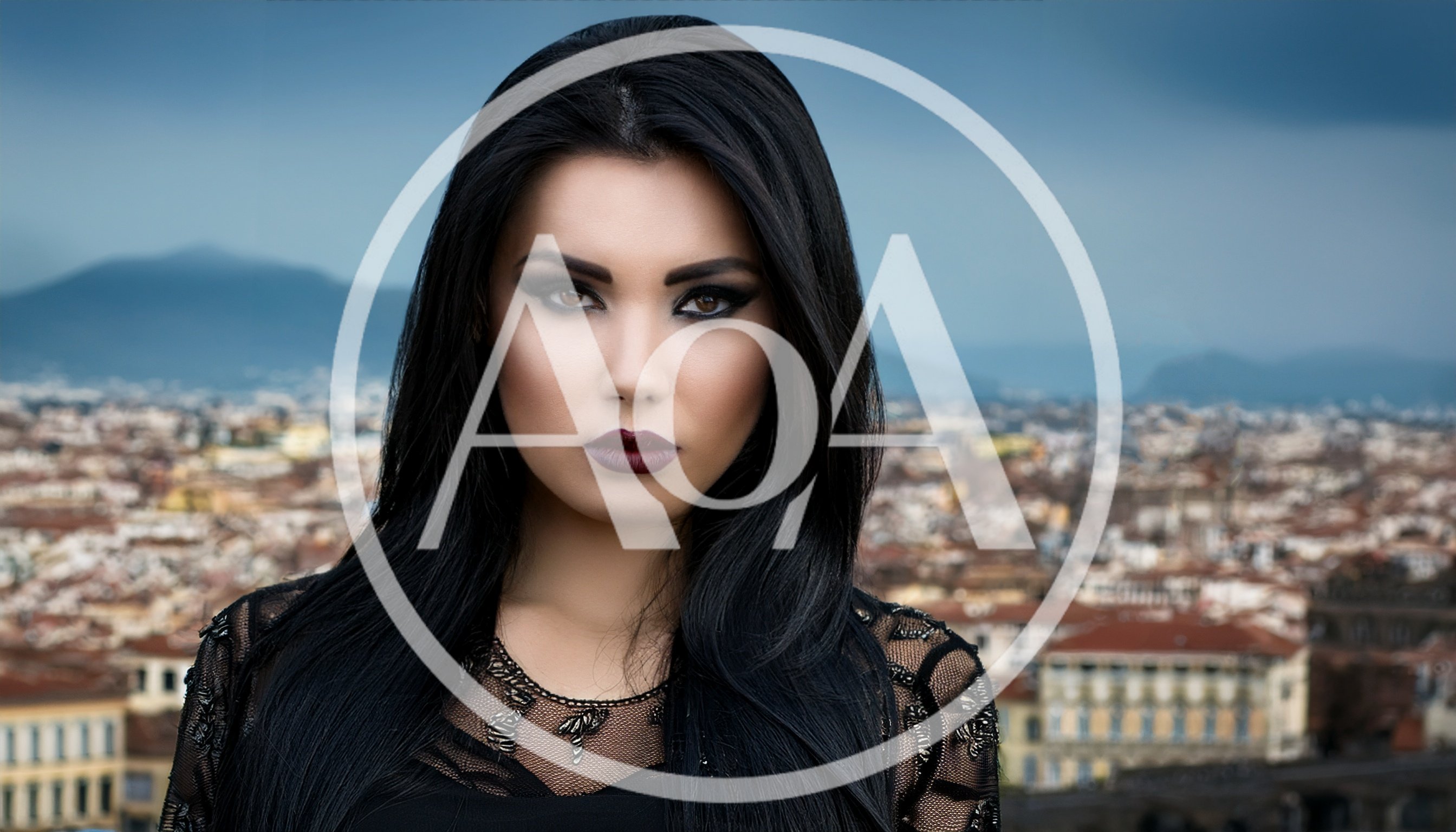 Portrait Of A Beautiful Woman With Dark Makeup