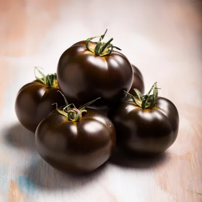 Fresh Kumato Tomatoes On A Rustic Wooden Surface