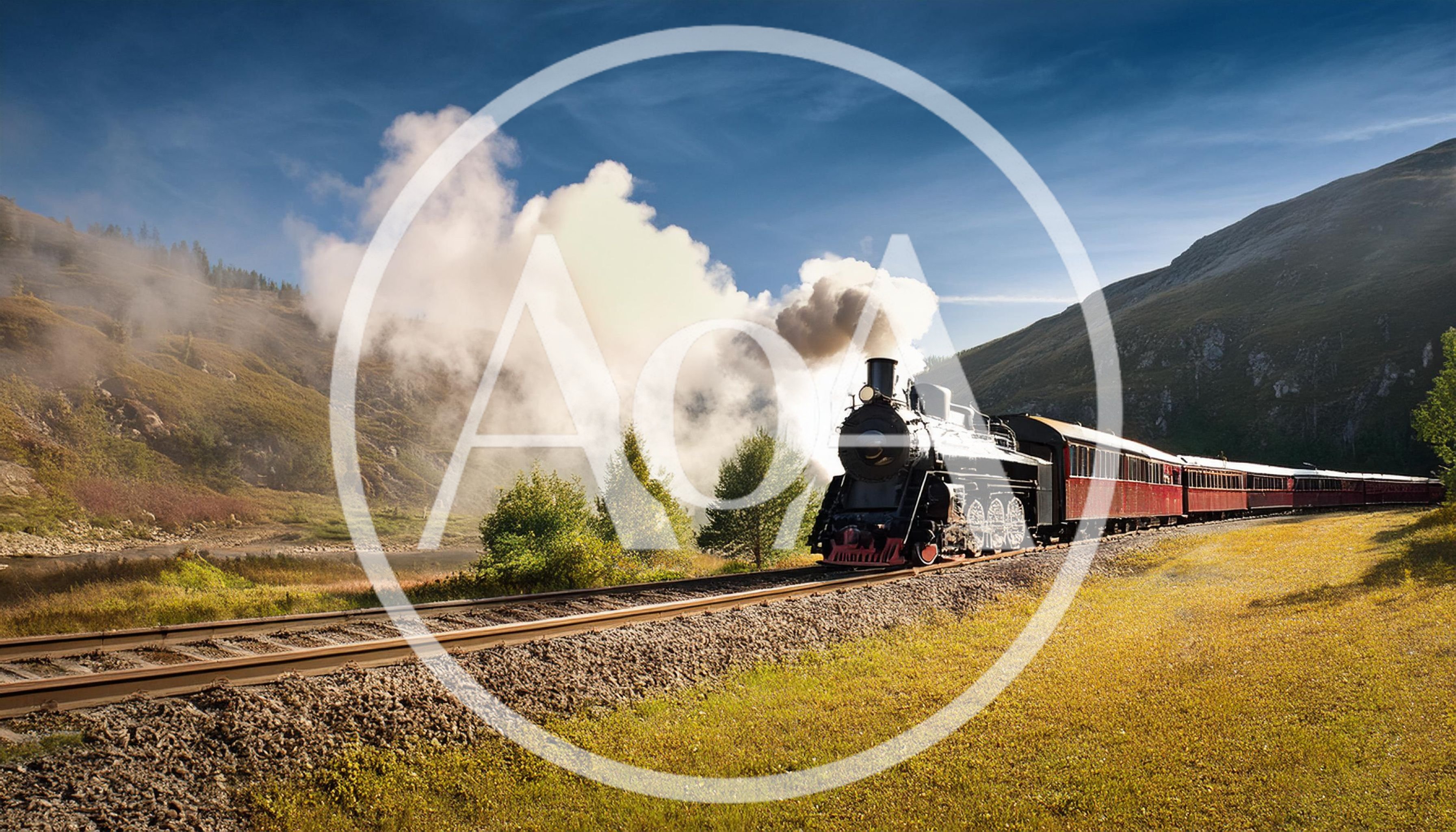 Vintage Steam Locomotive Traveling Through Mountain Landscape