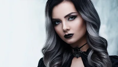 Portrait Of A Young Woman With Gothic Makeup