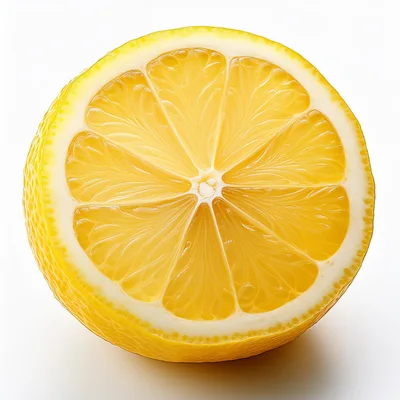 Fresh Sliced Lemon Half Isolated On White Background