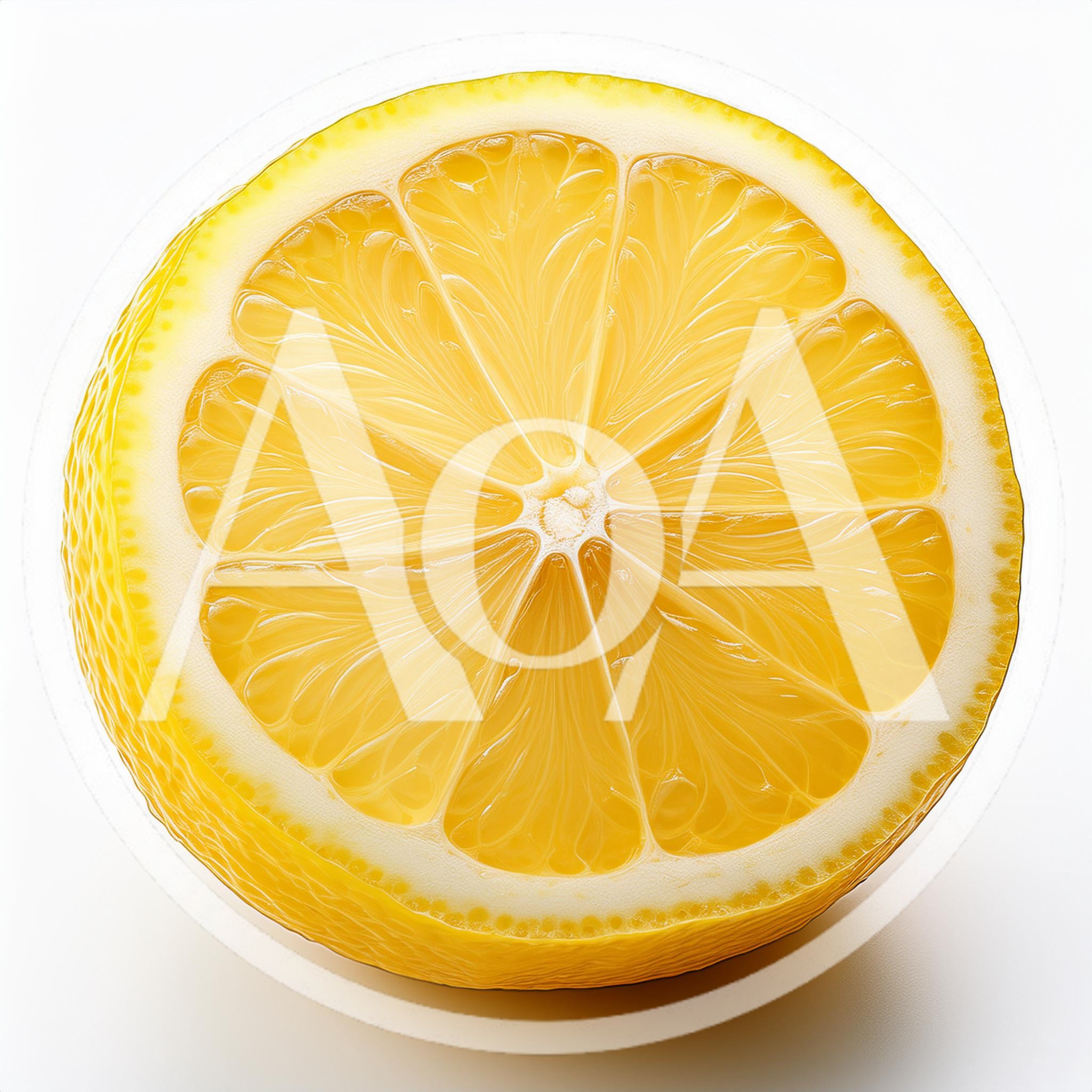 Fresh Sliced Lemon Half Isolated On White Background