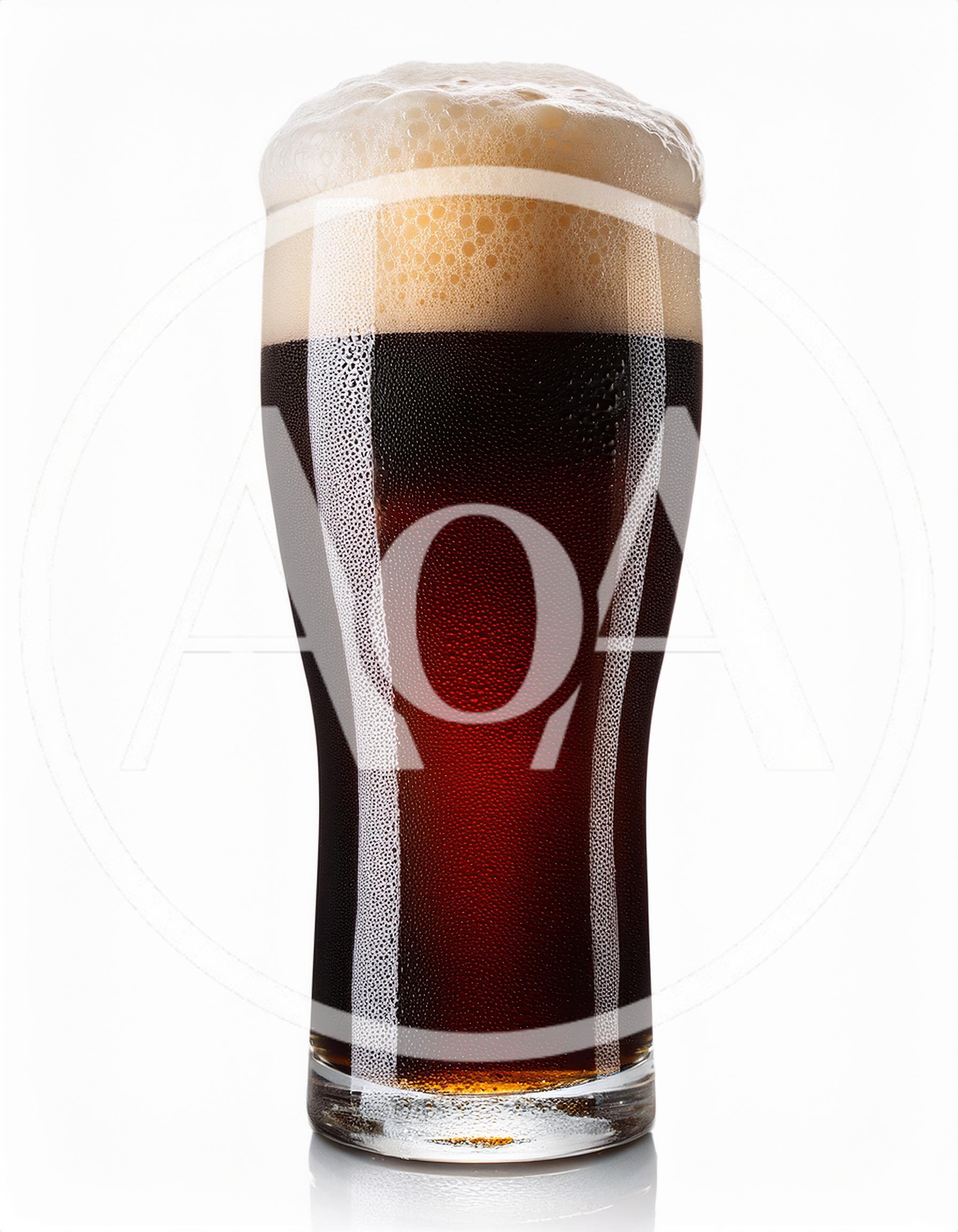 Glass Of Dark Stout Beer With Thick Foam