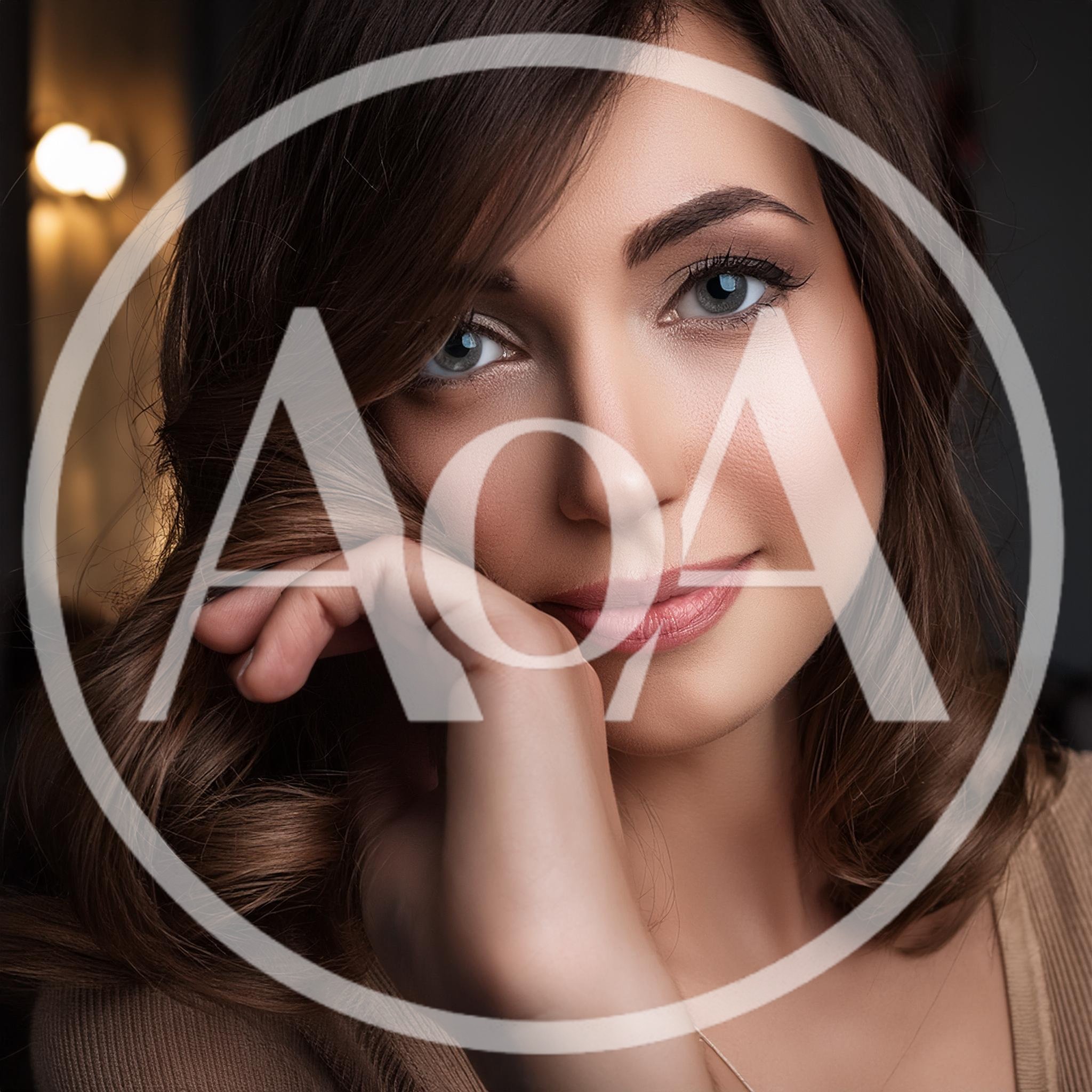 Portrait Of A Beautiful Woman With Wavy Brown Hair