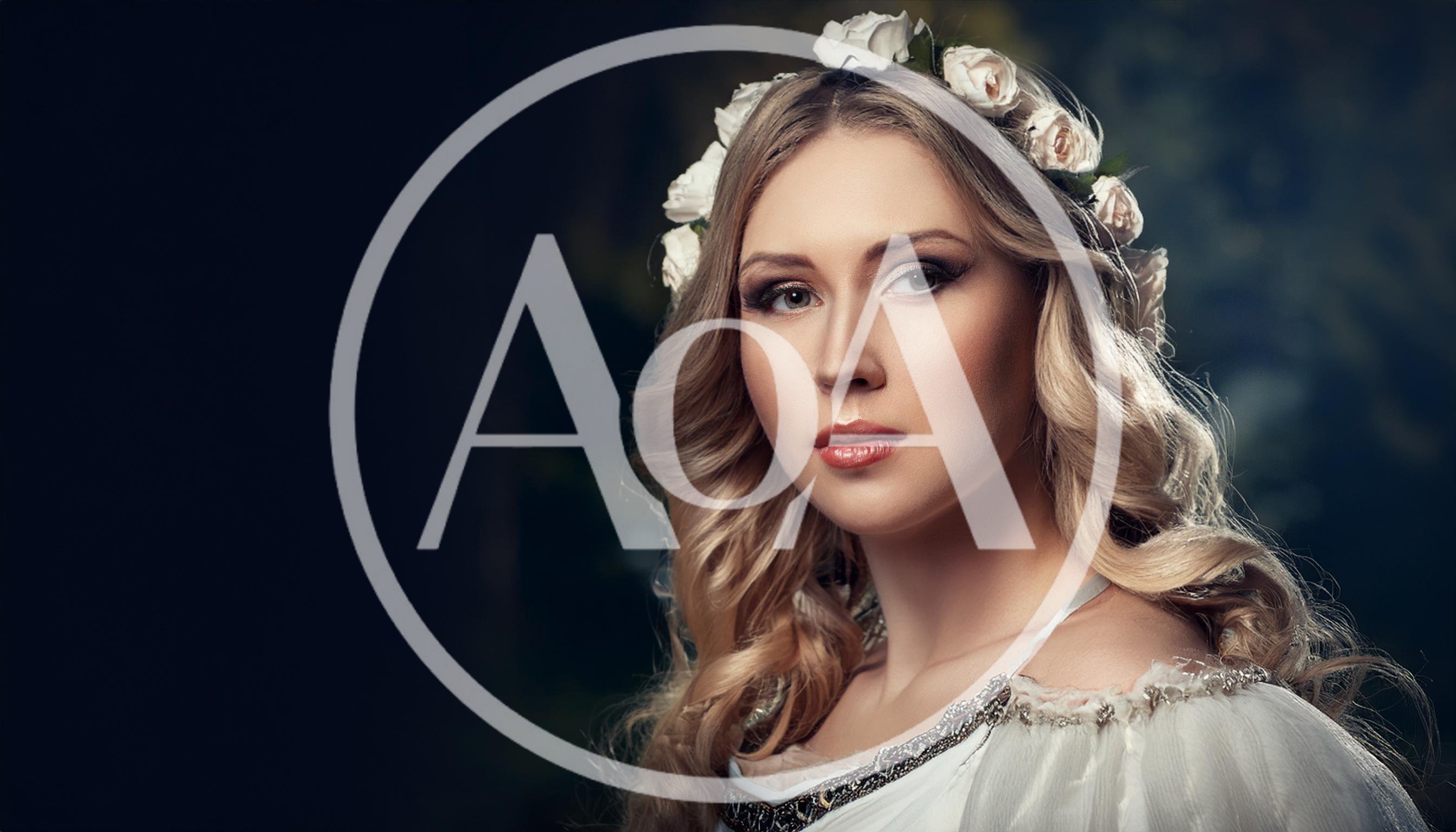 Portrait Of A Beautiful Woman Wearing A Floral Crown