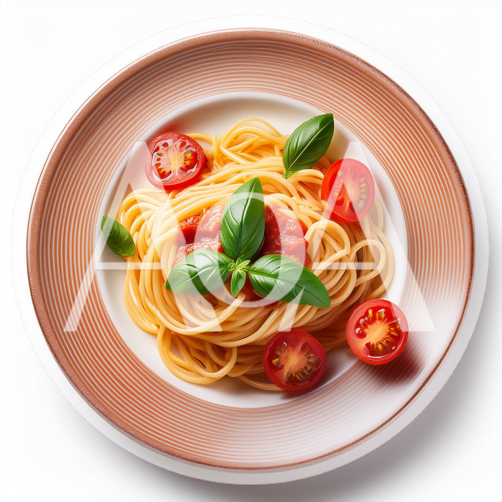 Spaghetti Pasta With Tomato Sauce And Fresh Basil