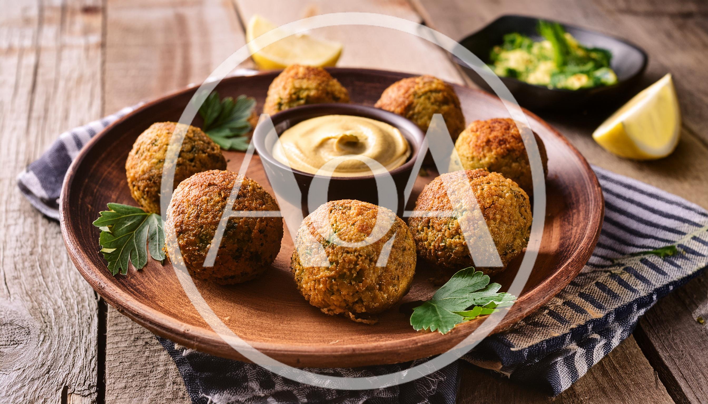 Homemade Falafel Balls Served With Mustard Sauce