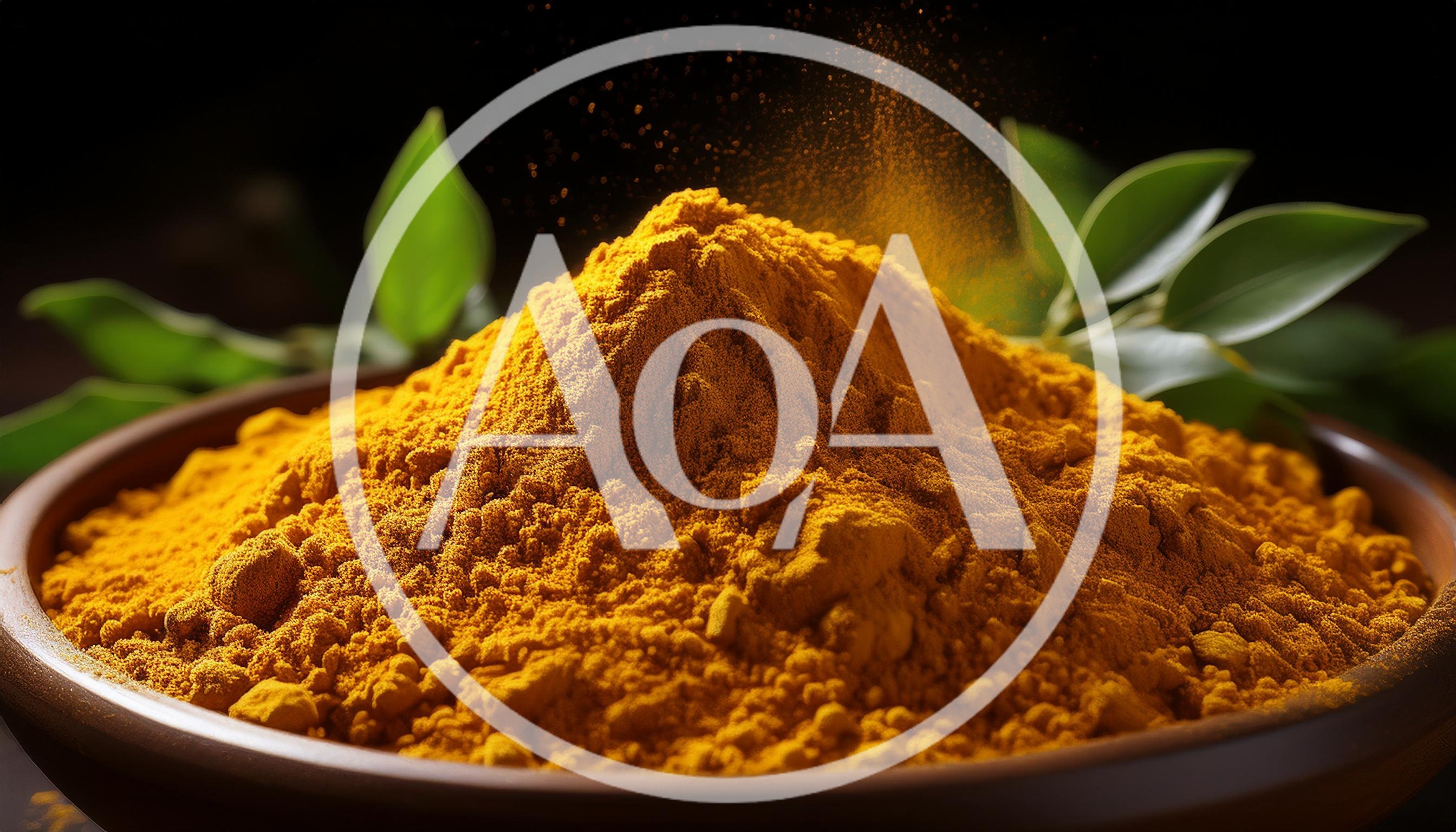 Turmeric Powder Pile in a Ceramic Bowl
