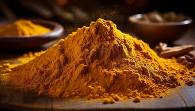 A Large Pile Of Ground Turmeric Spice