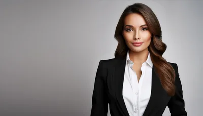 Professional Business Woman In A Black Suit