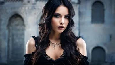 Portrait Of A Beautiful Woman In Gothic Attire