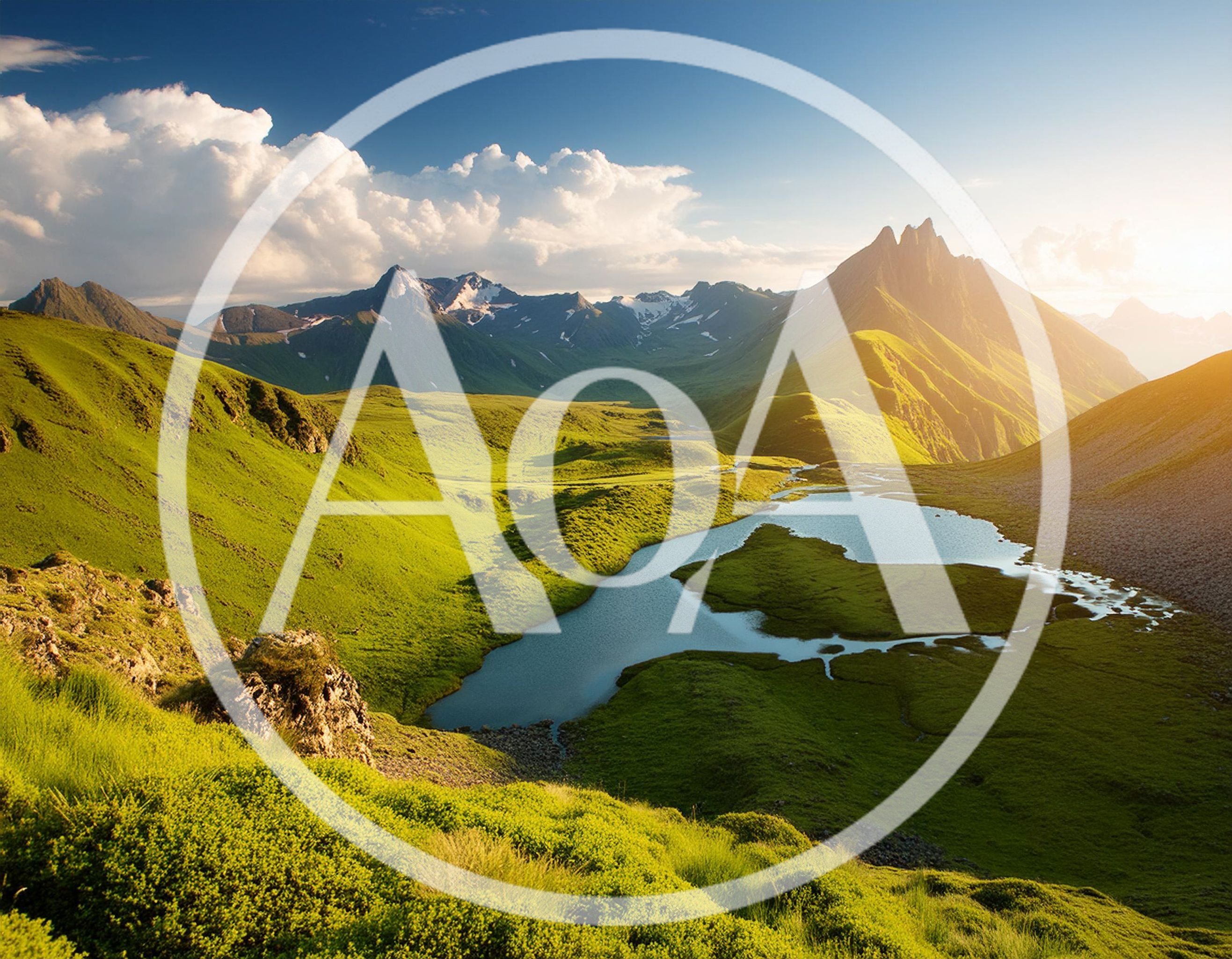 Scenic Alpine Valley With A Serene Mountain Lake