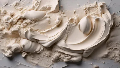 Creamy White Texture Abstract Paint Swirls