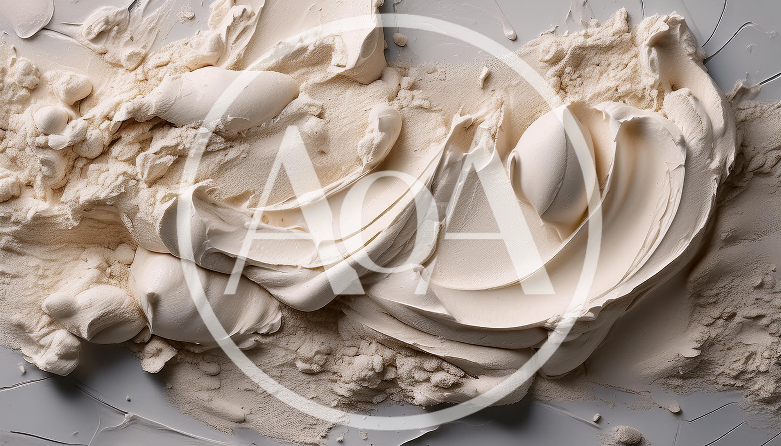 Creamy White Texture Abstract Paint Swirls