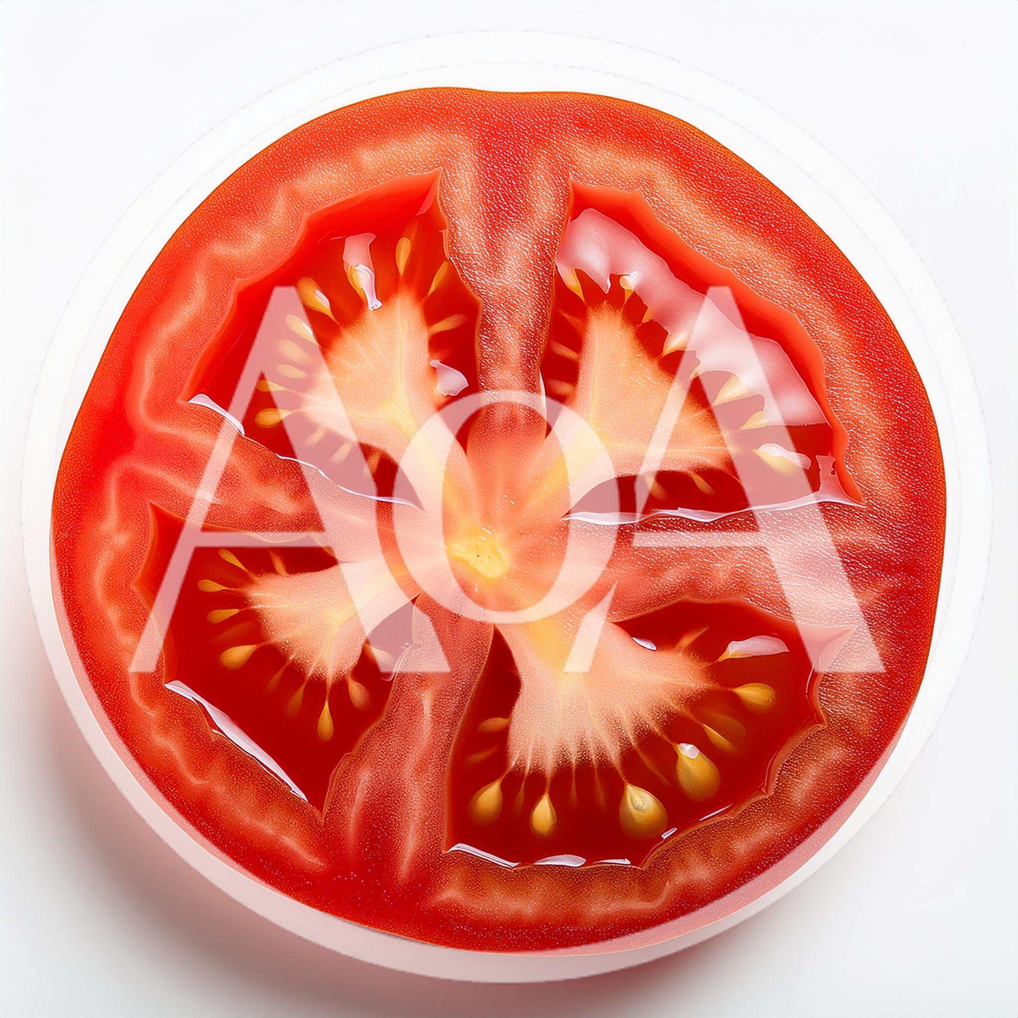 Cross Section Of A Fresh Red Tomato