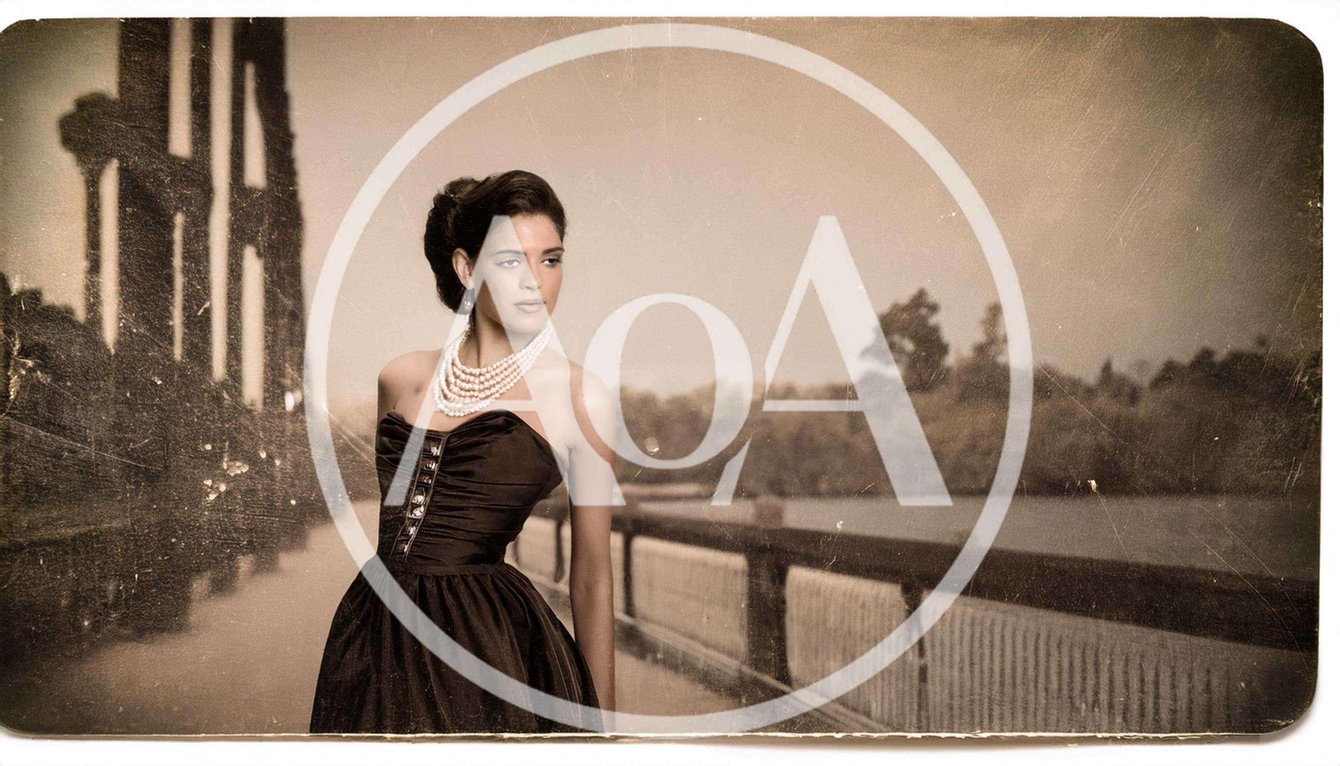 Vintage Portrait Of A Woman In A Black Dress
