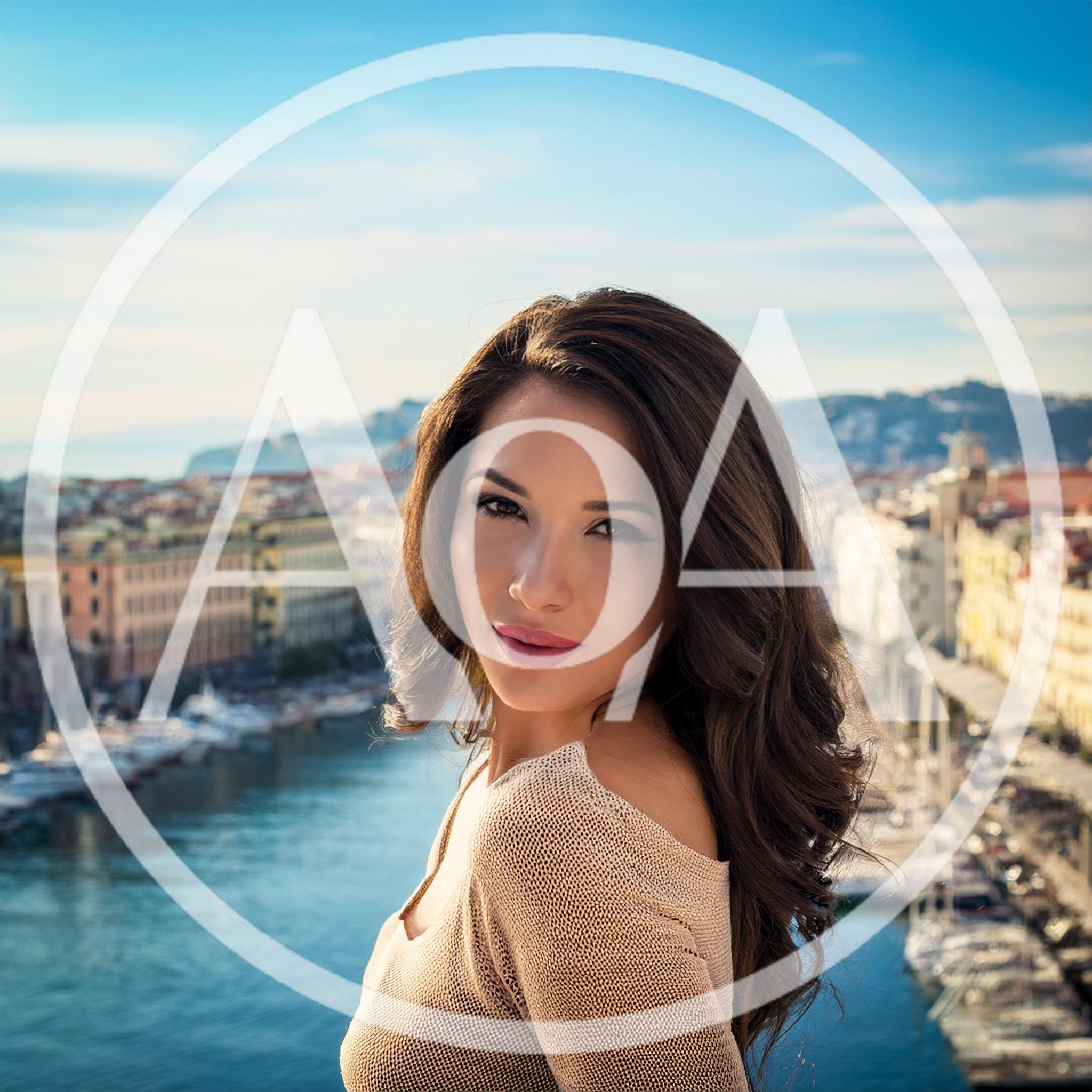 Beautiful Woman Posing Against A Scenic Coastal City Background