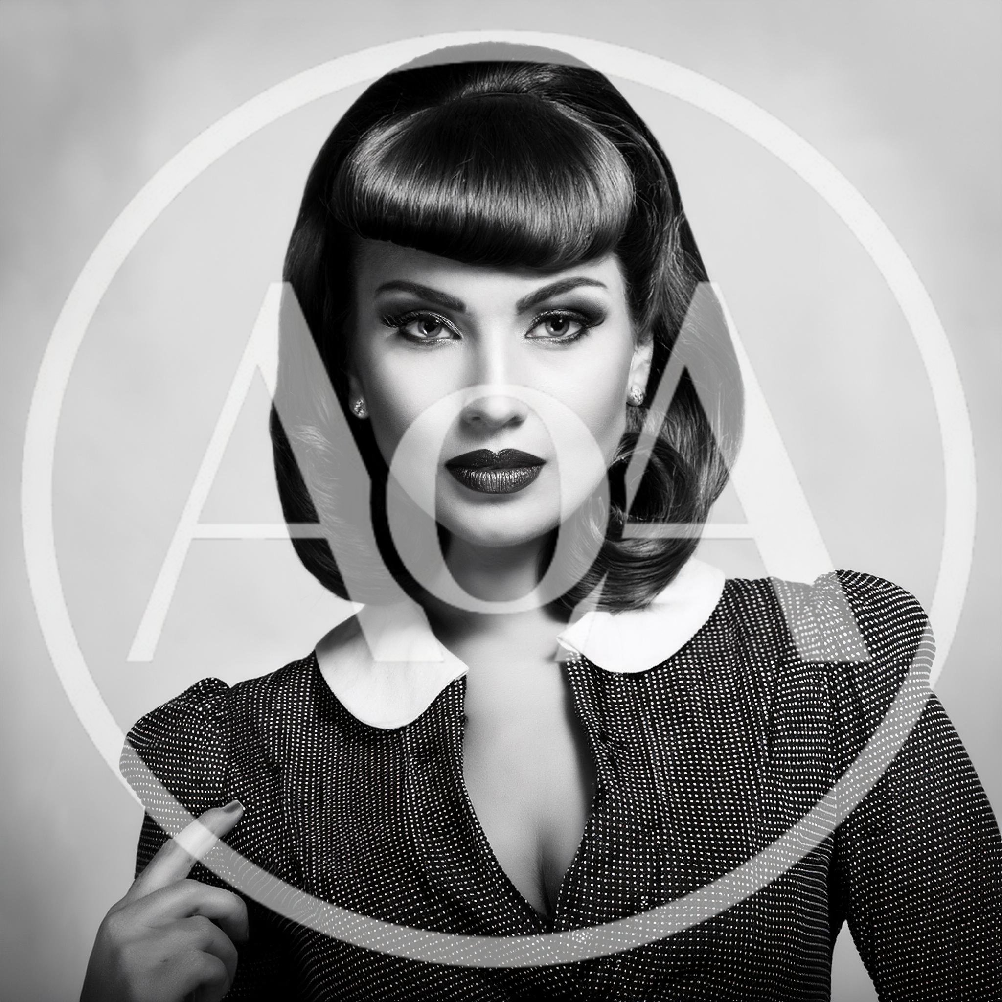 Portrait Of A Woman With Vintage Pinup Hairstyle