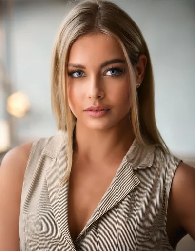 Portrait Of A Beautiful Blonde Woman In Professional Attire