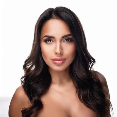 Portrait Of A Beautiful Woman With Long Wavy Hair