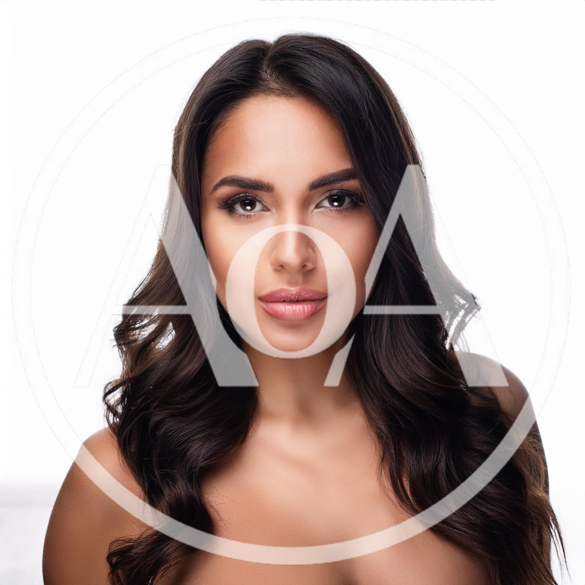 Portrait Of A Beautiful Woman With Long Wavy Hair