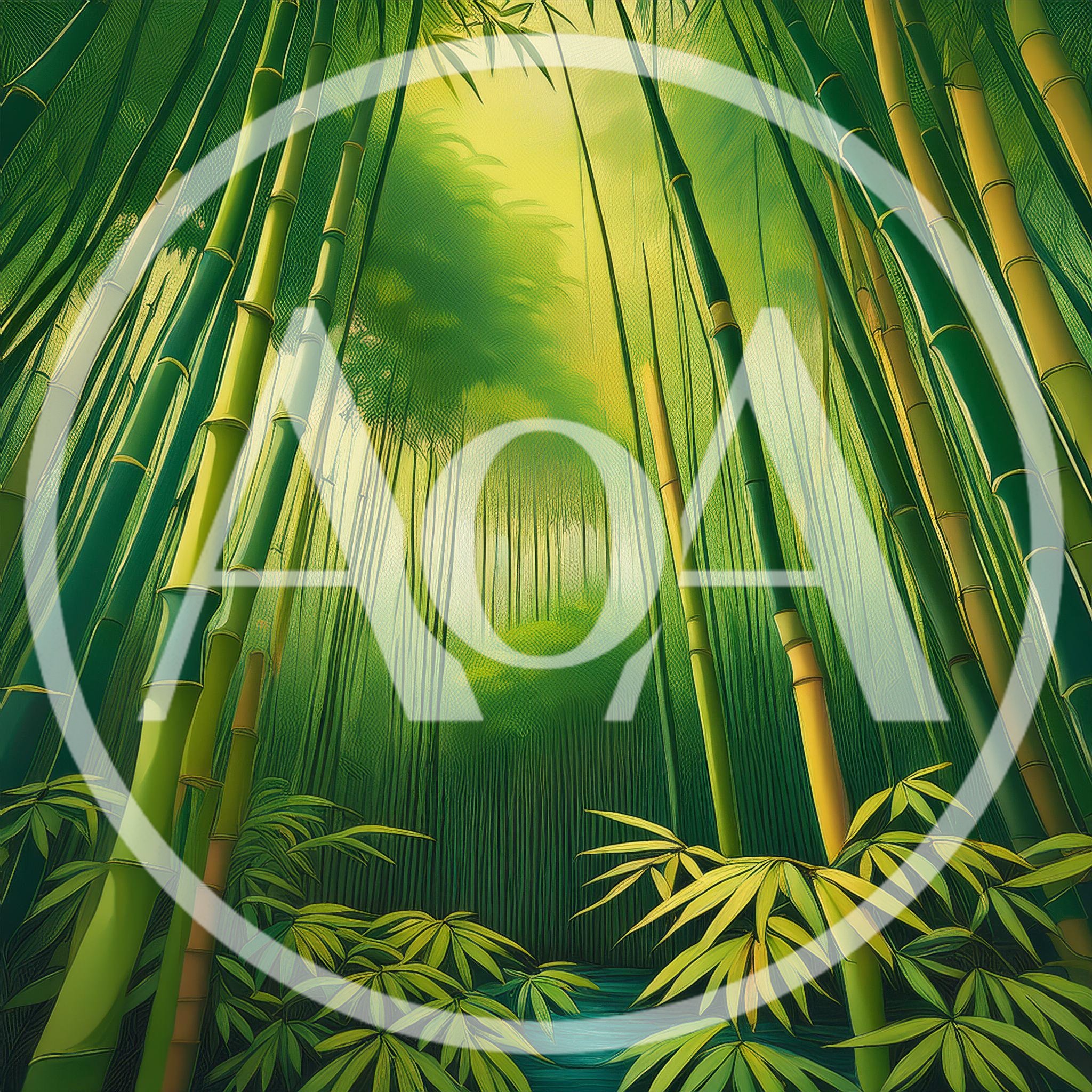 Lush Bamboo Forest With Sunlight Filtering Through