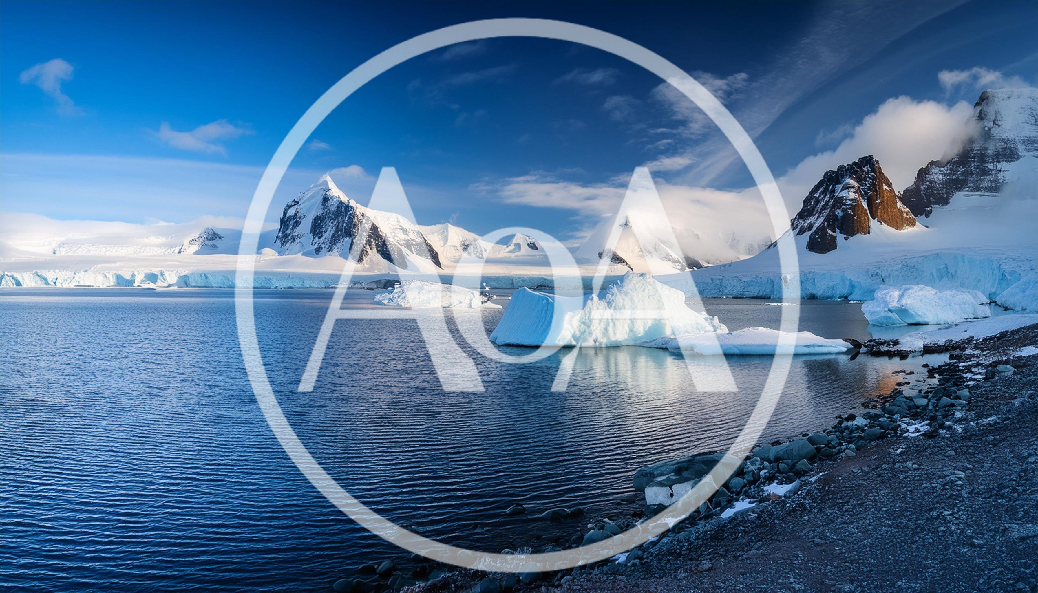 Antarctic Landscape With Glaciers And Snow Covered Mountains
