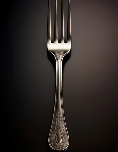 Elegant Silver Fork With Ornate Engraved Handle